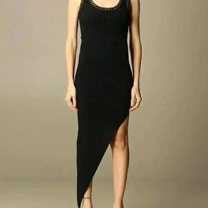 T Alexander Wang Women's Sleeveless Asymmetrical Hem Maxi Dress Black Size S.